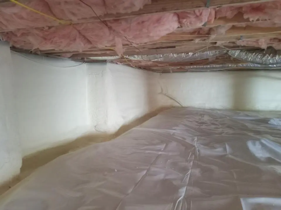 Crawl space encapsulation with closed-cell spray foam for Attic Insulation in Manchester